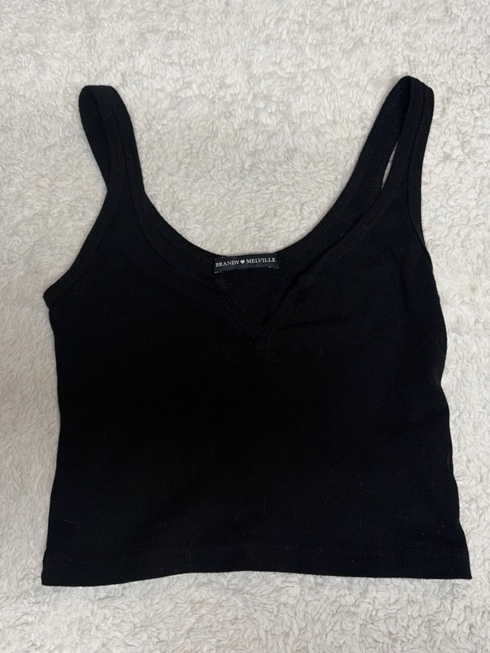 Brandy Melville Black Cropped Ribbed Tank